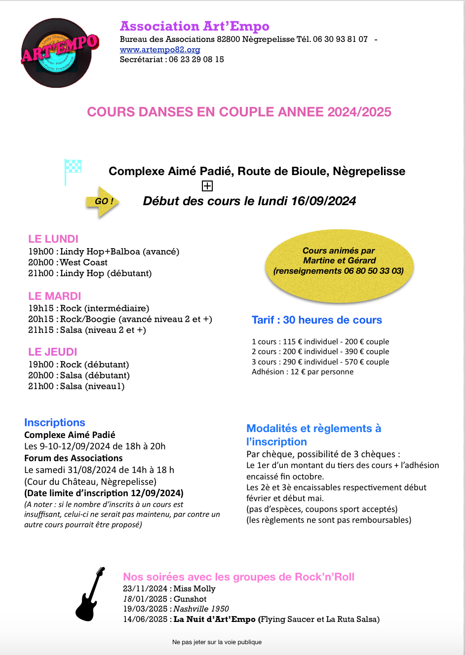 Cours danse adultes 24 25